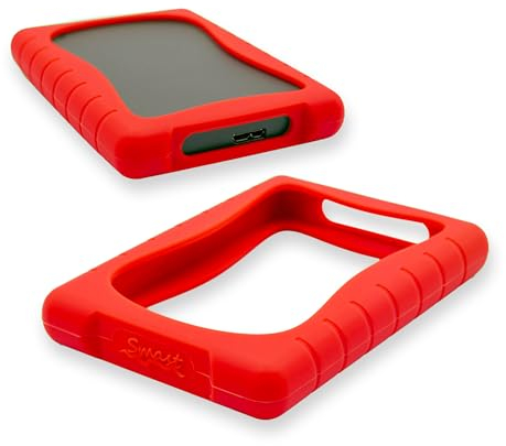 Smast® Custodia Hard Disk Esterno 2.5''Cover Silicone Antiurto Anticaduta Antiscivolo, Compatibile con: Seagate da 1TB/2TB Basic, One Touch, Expansion, Samsung e Maxtor M3, WD Elements 1TB/2TB (Red)