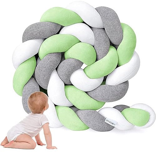 3 Aktien Bettschlange Geflochten,Knotenkissen, Bettrolle Sofakissen, Zierkissen Stillkissen,Kantenschutz Bettumrandung Knotenkissen, Seitenschläferkissen, Kopfschutz, Hand-Woven Sofaki ( Color : H , S