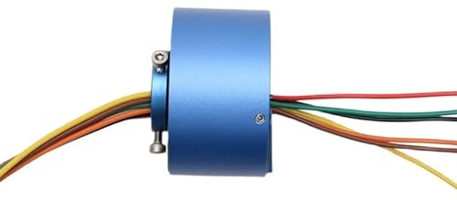 SHYISY Mini-Schleifring Lochdurchmesser 12,7 mm, Hohlwellen-Schleifring-Durchmesser 54 mm, 6 Kanäle, 10 A, Durchgangsbohrung, Schleifring-Kollektor-Anschluss, rotierende elektronische Bürste