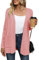 Yommay Cardigan décontracté léger à manches longues et col en V avec poches, rose clair, XL