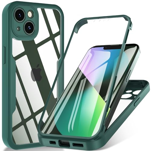 Hensinple für iPhone 13 Hülle 6,1 Zoll, Stoßfest Kratzfeste Bumper Case Outdoor Cover Schutzhülle für iPhone 13 -Grün
