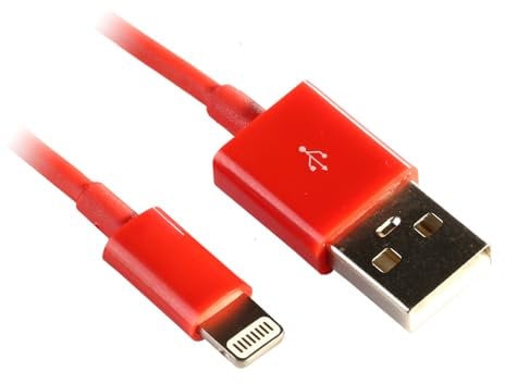 121AV Charger Cable 1M MFi Certified USB to Lightning Compatible with iPhone Ipad and Airpods1M (RED)
