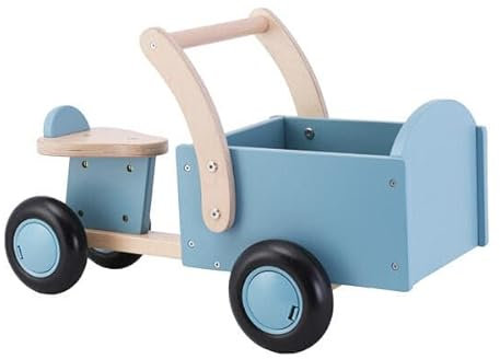 Bandits and Angels Laufrad Vierrad mit Transportbox - ab 1 Jahre (Retro Blau)