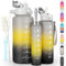 OKKLE 3 Pack Water Bottle 2L 700ML 300ML, BPA Free, Leak Proof Reusable Water Bottle, Sport Water Bottle with handle & Straw for Gym, School, Office, Outdoor
