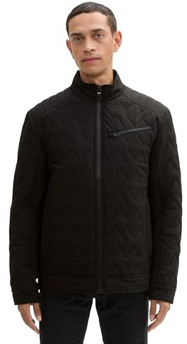 TOM TAILOR Herren Fake-Lederjacke im Biker-Style,29999 - Black, L