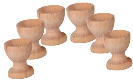 Zerodeko 6pcs Egg Tray Easter Centerpiece Decor Boiled Egg Holder Mini Fridge Accessories Breakfast Egg Holder Easter Egg Stand Toy for Kids Mini Decor Wooden Child Display Stand