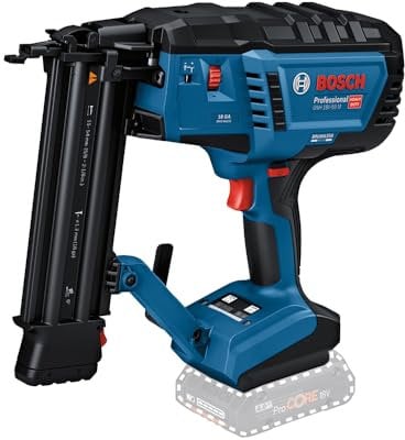 Bosch Professional 18V System Akku Holznagler GNH 18V-50 M (Einzel-/Kontaktschussauslösung, für folgende Nägel geeignet: 16–54 mm, 18 ga (1,2 mm) und 0° Magazinwinkel, ohne Akku/ Ladegerät)