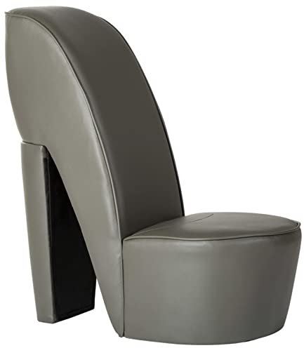 Homgoday Sessel in Schuhform mit Absatz aus grauem Kunstleder, Stühle für den Außenbereich, Esszimmerstühle für Garten, Gartenmöbel, Terrassenmöbel, Inneneinrichtungen