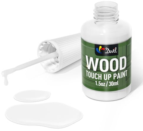 DWIL Wood Touch Up Paint - 1.5 Oz Touch Up Paint Pen for Wood Refinishing, Quick-Dry Paint for Scratches,Chips and Spots on Furniture, Cabinets, Doors, Tables, and Dressers (White)