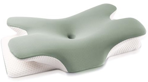 MULISOFT Memory Foam Kissen, bequemes Kopfkissen, stützendes Nackenkissen, ergonomisches Seitenschläferkissen (Grün)