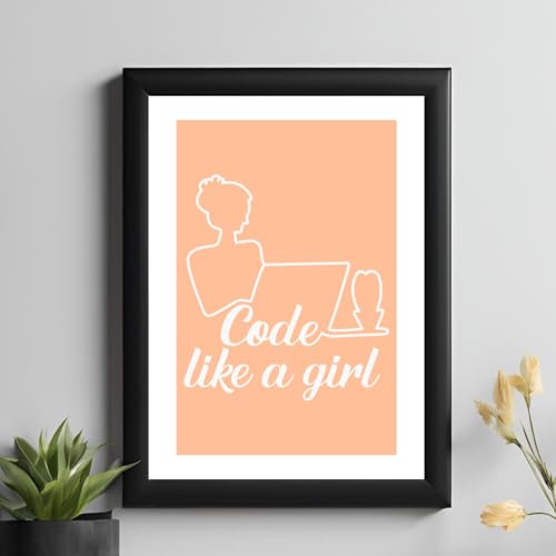 Master Flame Aesthetic Wall Art Poster für Wohnzimmer, Home & Wall Decor Frame/Frameless (Coding Girl CPP- (15), A3, ungerahmt
