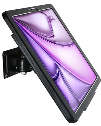 Wandhalterung für iPad Air 33 cm (13 Zoll), mit Diebstahlschutzschloss und Schlüssel, Metall, Schwarz