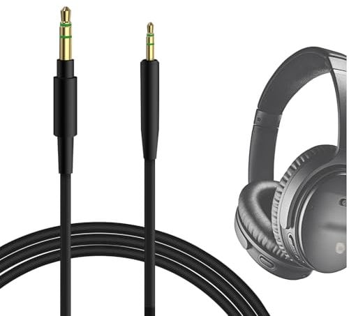 Geekria Cable de audio compatible con Bose QC Ultra, QuietComfort, QC SE, QC 45, QC 35 II, QC 35, cable de auriculares 700, cable estéreo de repuesto de 2,5 mm a 3,5 mm (1,2 m)