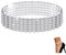 Kucheed Funkeln Diamant Fußkettchen für Frauen, Elastischer Kristall Silber-Ton Funkelnde Charm Fuß Schmuck Armreif,Bling Glänzende Strass Braut Tennis Armband Geschenk (A3)