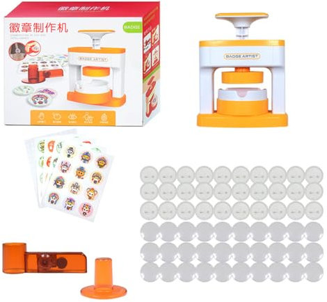 wueiooskj Tragbarer Badge Maker für einfache und unterhaltsame DIY Projekte, einfach ordentlich anzuordnen und fest auf das neue Badge zu drücken. ABS