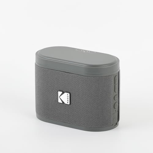 KODAK SoundDBRIX Portable Wireless Speaker – Connects up to 100 Speakers – Magnetic Dock and Powerful Sound 5W – 3H Battery Life – Grey