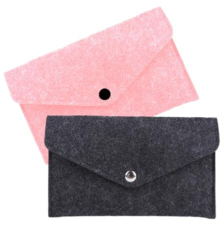 SGERUFZ 2 Pcs Enveloppes en Cuir pour Argent, Portefeuille Réutilisable, Pochette Budget, Porte-Monnaie pour Voyage Hommes Garçons (Noir, 2 Couleurs)