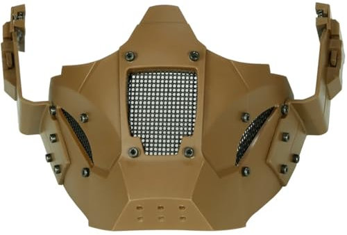 Jungle Leopard Masque Tactique Demi-Visage Airsoft Casque Masque en Maille Wargame Paintball Écran Facial de Protection(T)