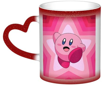 YINGD Kirby - Taza de cerámica con asa, para uso en la oficina en casa, tazas para beber, taza de leche, 330 ml
