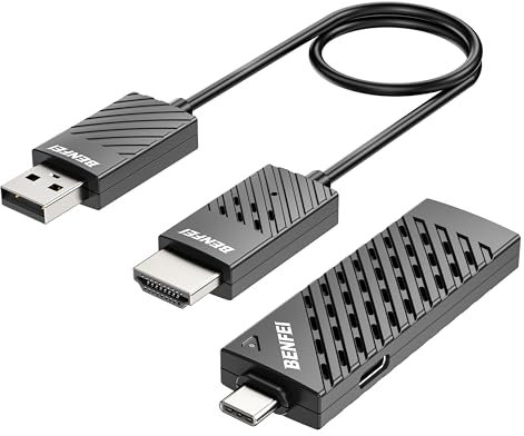 BENFEI Transmisor inalámbrico USB C y kit de receptor HDMI, Soporte 1080P USB-C a HDMI transmisor inalámbrico de hasta 98 pies / 30 metros, 65W PD, Compatible con MacBook, iMac, S23, XPS17