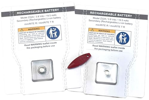 2 x Rechargeable Z22A Lithium Ion Battery WITH DOOR OPENING TOOL for Oticon, More, Zircon, Ruby, Play, OPN S Hearing Aids and Rechargeable CROS transmitters replacement for part number 60L3