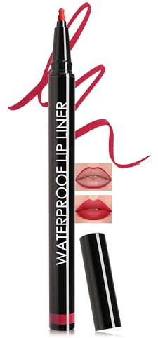 Matte Lipliner Wasserfest Rot, Langanhaltender Wischfest Lip Stain Pencil | Hochpigmentierter Flüssiger Lippenstift Mark, Smooth Moisturizing Lippenkonturenstifte Lipgloss, Natürlicher Tattoo-Effekt