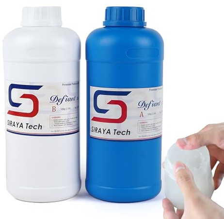Siraya Tech Defiant 15A Flüssiges Silikon Kautschuk (Transparent, 2kg) | Lebensmittelecht, Härte 15A, verhindert Aushärtungshemmung bei UV-Harz, ohne Beschichtung, einfach und vielseitig
