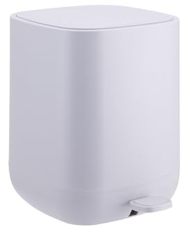 Relaxdays Mülleimer, 9 l, Absenkautomatik, entnehmbarer Inneneimer, Matter Kunststoff, Treteimer mit Deckel, dunkelgrau