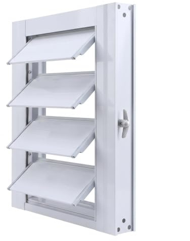YJEUZCD Grille D'Aération Aluminium Fenêtre Jalousie | Manuel Réglable Volet D'Aération Pour Conteneur Maritime Pigeonnerie Montage Encastré(60x100cm)