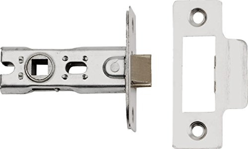 Soft Close Tubular Mortice Door Latch Stainless Steel Face Plate - 65mm Case - 45mm Backset - Satin Nickel Striker Keep