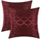 CaliTime Kissenbezüge Kissenhülle 2er-Pack Wurfkissenbezüge Schalen für Heim-Sofa-Couch Modern Glänzend & Matt Kontrast Quatrefoil Akzent Geometrisch 40cm x 40cm Burgund