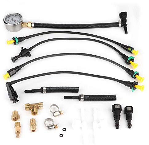 Yctze Universal ABS Jauge de Pression d'essence Système d'alimentation en Carburant Testeur Jauge Outil inclure Manomètre de carburant Tuyau de carburant Connecteur en métal Installateur