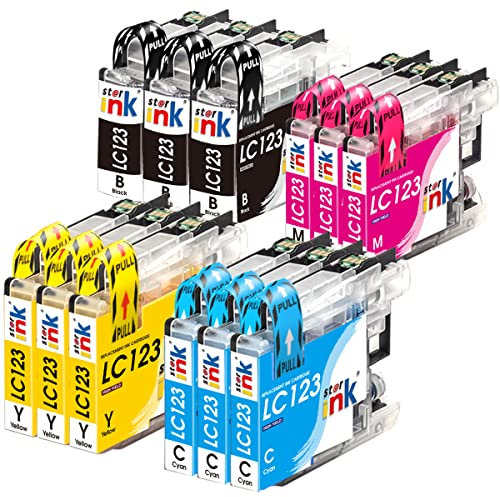 starink LC123 Multipack Kompatibel für Brother Tinte LC-123 LC123XL LC121 für Brother MFC-J470DW DCP-J4110DW J132W J152W J172W J552DW J752DW J245 J650DW J870DW J4610DW J4710DW J6520DW (12er Pack)
