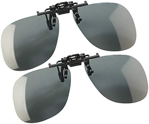 Speeron Klappsonnenbrillen: 2er-Set Sonnenbrillen-Clips Allround für Brillenträger (Sonnenbrille zum Hochklappen, Sonnenbrille Klappe für Brille, Optische Damen)