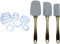 Amazon Basics - Espátulas de silicona - Set de 3 piezas + Recipientes de cristal para alimentos, con cierre 20 piezas (10 envases + 10 tapas), sin BPA