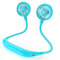 AMACOOL Ventilador de cuello de 2600 mAh, funciona con pilas, ventilador personal, manos libres, para sofocos, hogar, oficina, viajes, deportes al aire libre (azul aguamarina)
