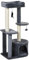 PawHut Arbre à Chats avec griffoirs grattoirs sisal Naturel Centre d'activités Niche Plateformes 2 Jouets Suspendus Gris