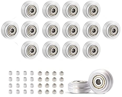 IMETRX 3D-Drucker Rollen Polycarbonat V-slot Laufrollen Rad mit exzentrischer Säule 6mm Aluminiumsäule 6mm für Creality Ender 3 3D-Drucker serie (16Stück / Packung)