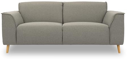 DOMO. collection Sofa Jules FK 2, 5 Sitzer, 2, 5er Couch in skandinavischer Optik, mit Federkernpolsterung, Garniur mit Holzfüßen, 193 x 90 x 81 cm (BxTxH), in silber