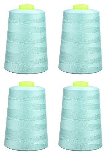 Phönix 4x5000m Universal Qualitätsgarn, Stärke 120 Nähgarn für Overlock-Nähmaschinen (Aquamarin)
