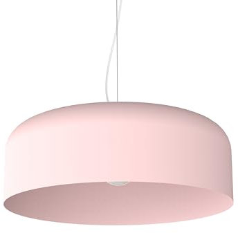 L+, Lampadario soggiorno a sospensione, in metallo, forma cilindrio, Lampadario cucina moderno, diametro 40cm - 50cm (colore rosa)