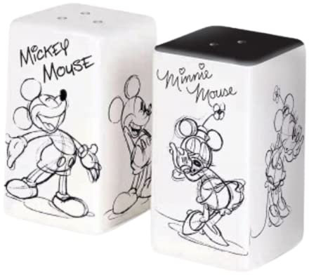 Ensemble de salière et poivrière en céramique Disney - Noir et blanc - Accessoires de cuisine et décorations