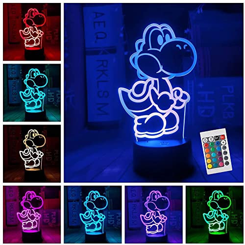 ZTZK Yoshi Lampe, intelligente Fernbedienun Yoshi Tischlampe 16 Farben Verwandeln für Weihnachten Kinderzimmer Dekoration Urlaubsgeschenke