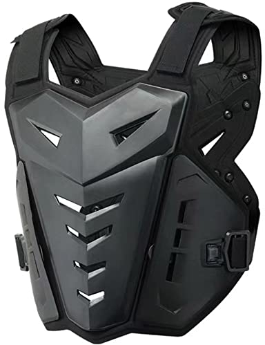 Gilet protettivo leggero per il petto, per moto da corsa, fuoristrada, ciclismo, sci, motocross, per adulti e bambini, protezione per la schiena da uomo (nero)