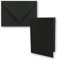 50x schwarzes Vintage Kraftpapier Falt-Karten SET mit Umschlägen DIN A5-21 x 14,8 cm - Schwarz - Recycling - Klapp-Karten - blanko