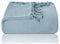 LAYNENBURG Premium Tagesdecke mit handgeknüpften Fransen - 100% Baumwolle - 150 x 220 cm - Waffelpique Sommerdecke - Baumwolldecke als Bett-Überwurf, Couch-Überwurf & Sofa-Decke (Hellblau)
