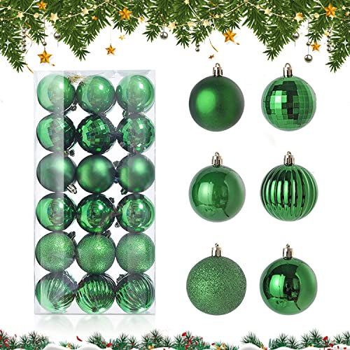 Weihnachtskugeln Baumschmuck, 36 Stück Weihnachtsbaumschmuck Set, Kunststoff Weihnachtskugeln, Ornamente Christbaumkugeln, Christbaumkugeln Set, Weihnachten Kugeln Deko, für Drinnen und Draußen