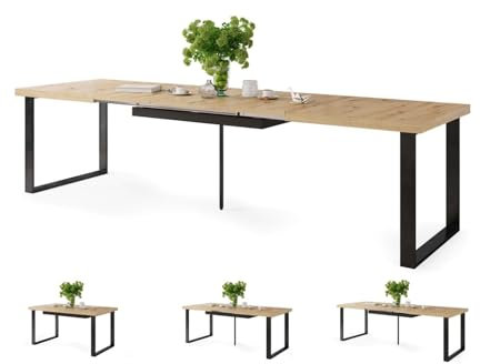 All4All Esszimmertisch Avanti - Esstisch - Loft Tisch – ausziehbar bis 310cm - Küchentisch - Kitchen Table - 160x90cm - 05 - Artisan Eiche