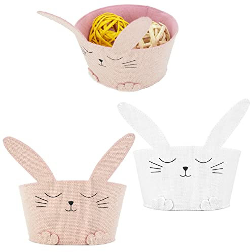 1x Filzkorb Hase mit Ohren - rosa