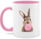 Tasse Tassen 325ml - Hase Kaugummi I - 325 ml - Rosa - hasenmotiv osterhasen hasi kaffeebecher osterhase hasen kaffeetasse häschen ostern￼ mit motiv